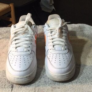 White and Orange Sneakers